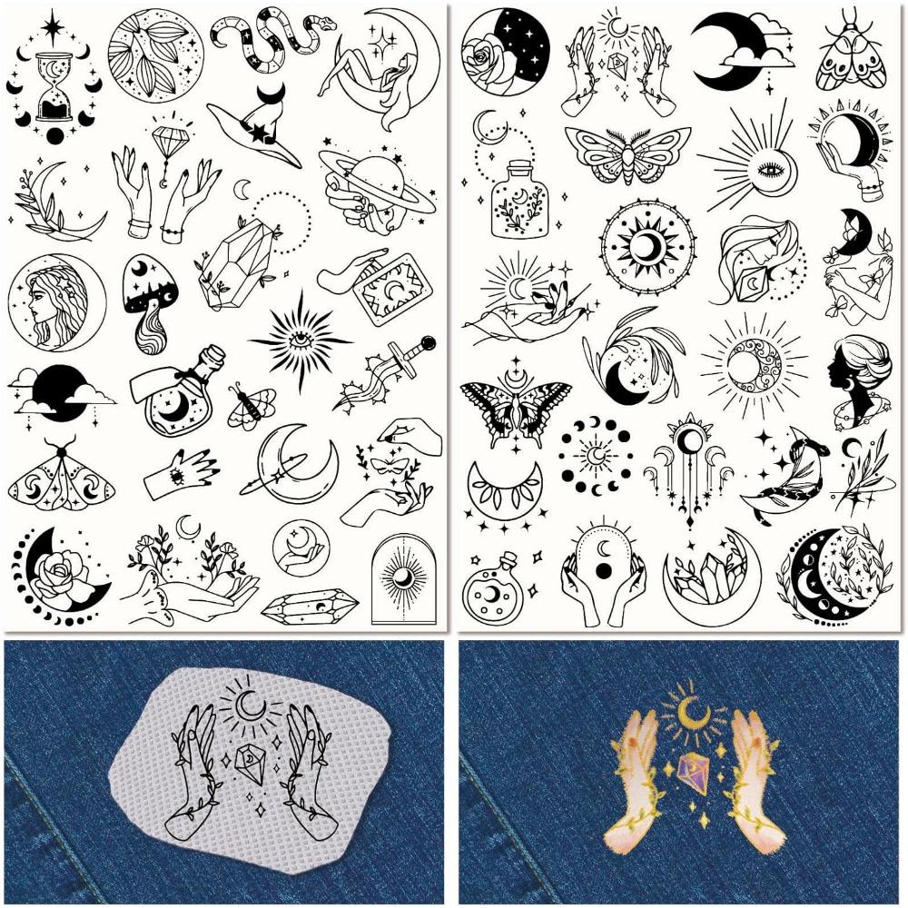 Embroidery Stabilizer Backing - 51 Buah Boho Bulan Matahari Larut