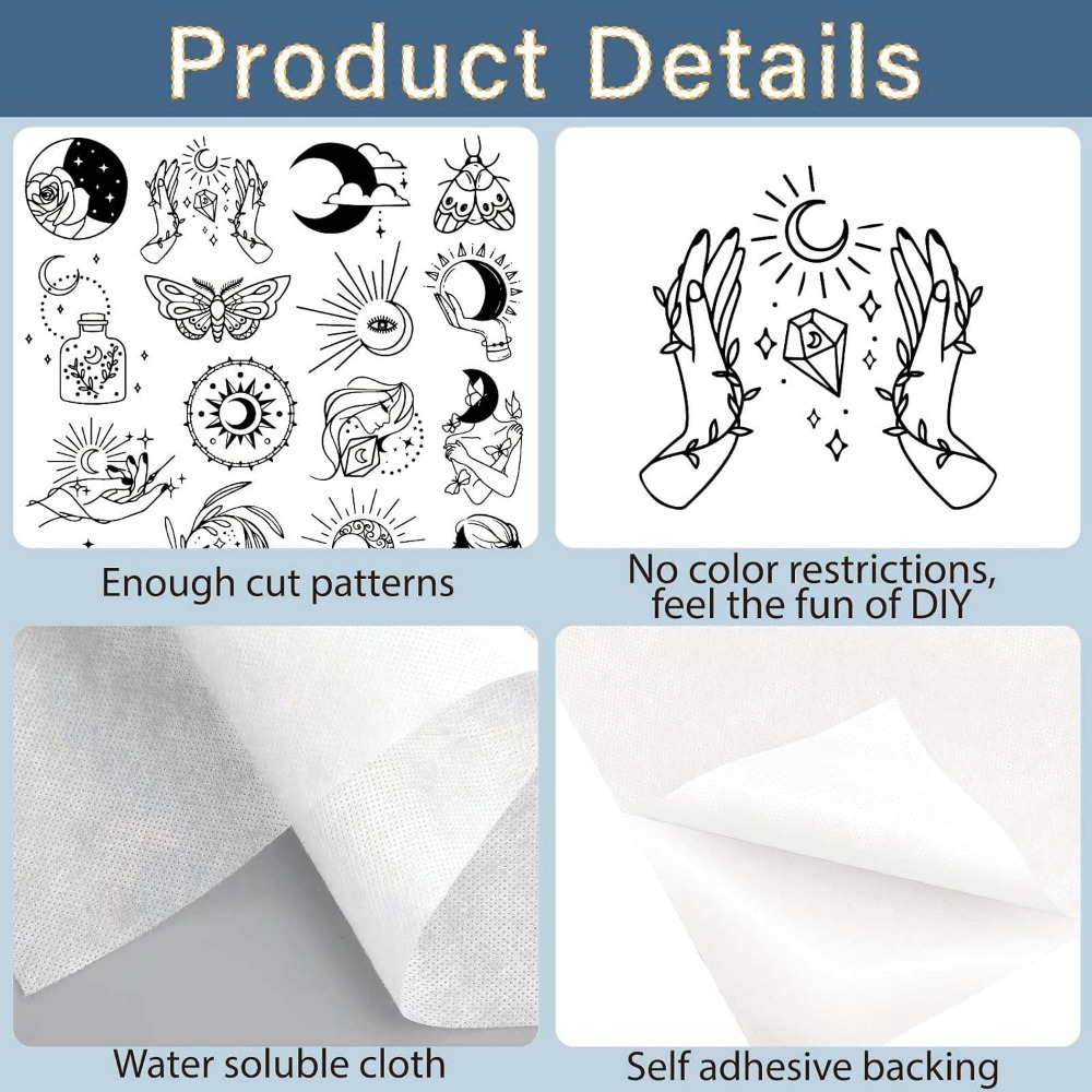 51 Buah Boho Bulan Matahari La - Embroidery Stabilizer Backing ulasan dan harga